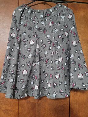 Homemade skater skirt in cute owl fabric size 6